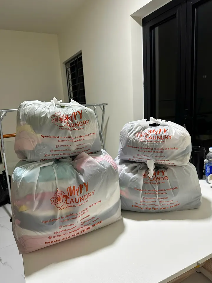 Laundry collected and returned to accommodation in Hoi An